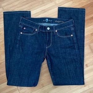 7 for all mankind straight leg dark wash jeans size 25